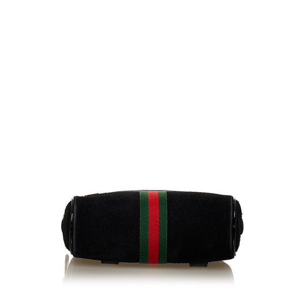グッチ ウェブ ウエストバッグ ベルトバッグ 517076 ブラック スウェード レザー レディース GUCCI 【中古】