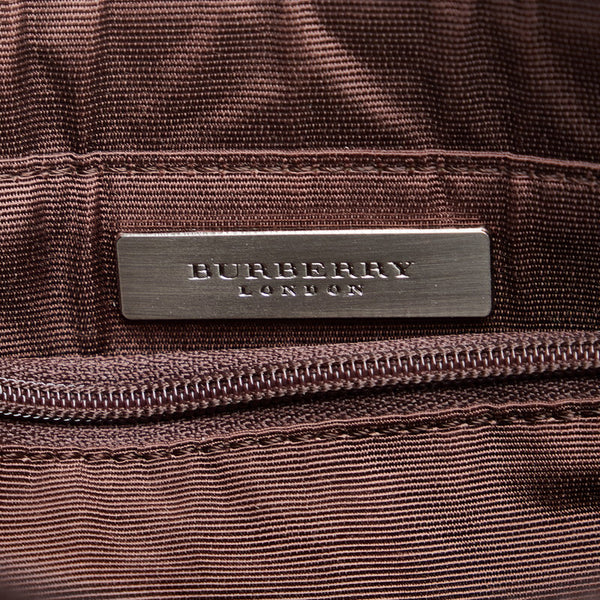 バーバリー ステッチ ハンドバッグ ブラウン レザー スウェード レディース BURBERRY 【中古】