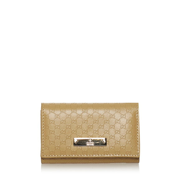 グッチ マイクロGG 6連 033 2320 ベージュ レザー キーケース レディース GUCCI 【中古】