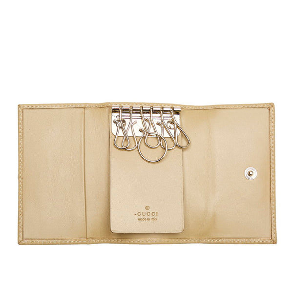 グッチ マイクロGG 6連 033 2320 ベージュ レザー キーケース レディース GUCCI 【中古】