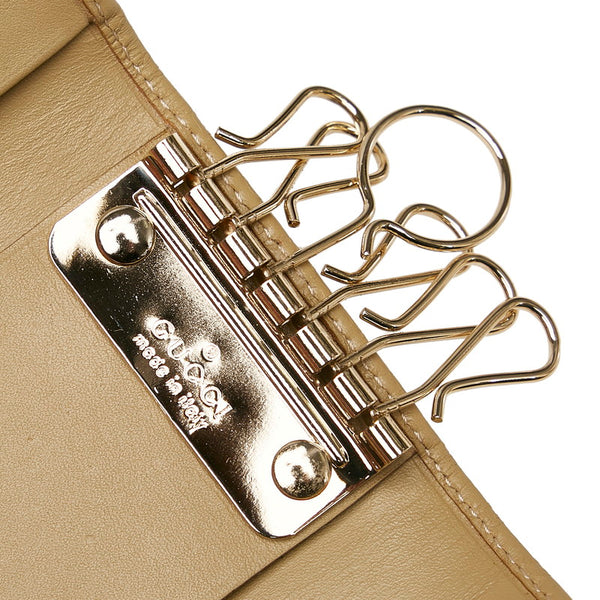 グッチ マイクロGG 6連 033 2320 ベージュ レザー キーケース レディース GUCCI 【中古】