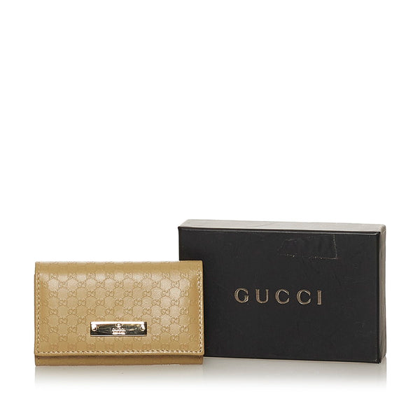 グッチ マイクロGG 6連 033 2320 ベージュ レザー キーケース レディース GUCCI 【中古】
