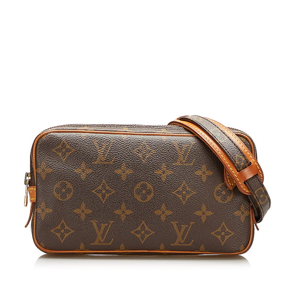 ルイ ヴィトン モノグラム マルリーバンドリエール 斜め掛け ショルダーバグ M51828 ブラウン PVC レザー レディース LOUIS VUITTON 【中古】