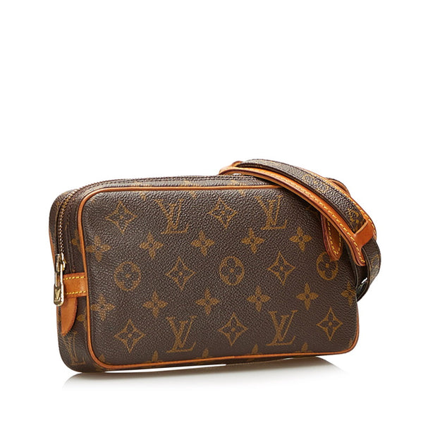ルイ ヴィトン モノグラム マルリーバンドリエール 斜め掛け ショルダーバグ M51828 ブラウン PVC レザー レディース LOUIS VUITTON 【中古】