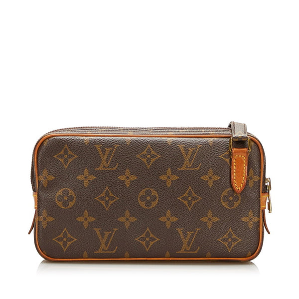 ルイ ヴィトン モノグラム マルリーバンドリエール 斜め掛け ショルダーバグ M51828 ブラウン PVC レザー レディース LOUIS VUITTON 【中古】