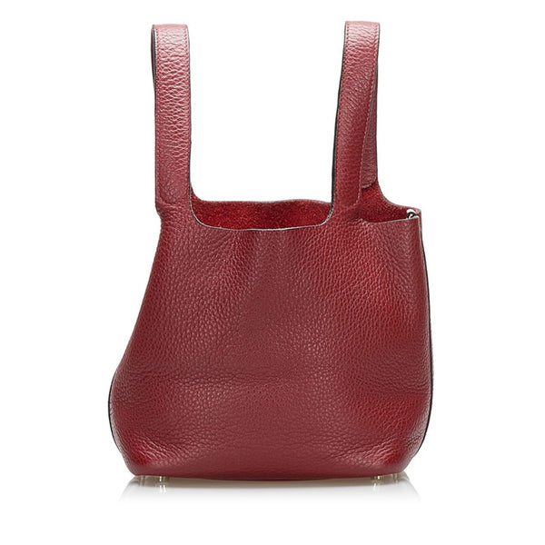 エルメス ピコタン ハンドバッグ ボルドー レザー レディース HERMES 【中古】