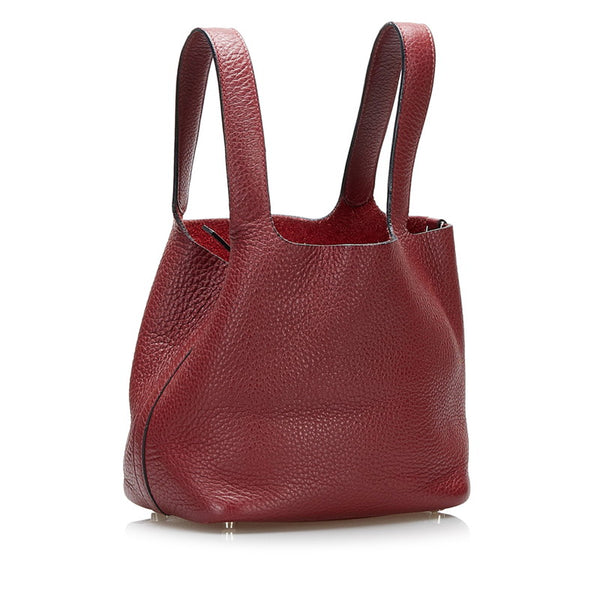 エルメス ピコタン ハンドバッグ ボルドー レザー レディース HERMES 【中古】