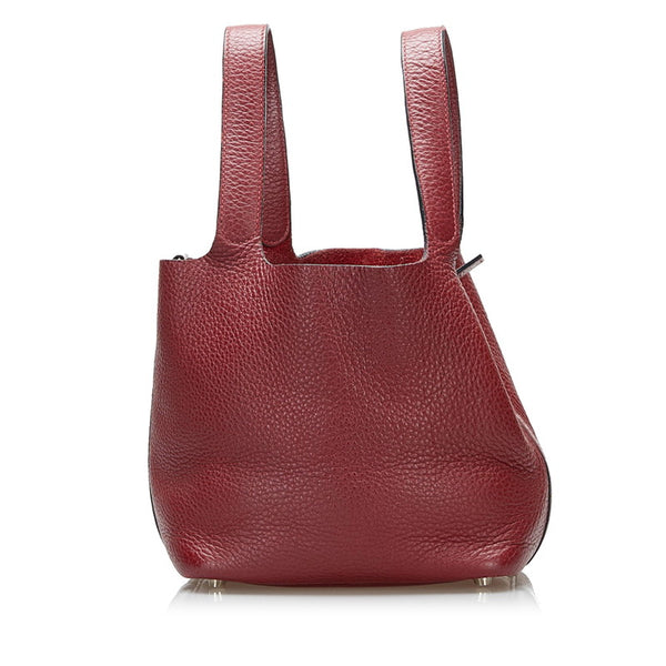 エルメス ピコタン ハンドバッグ ボルドー レザー レディース HERMES 【中古】