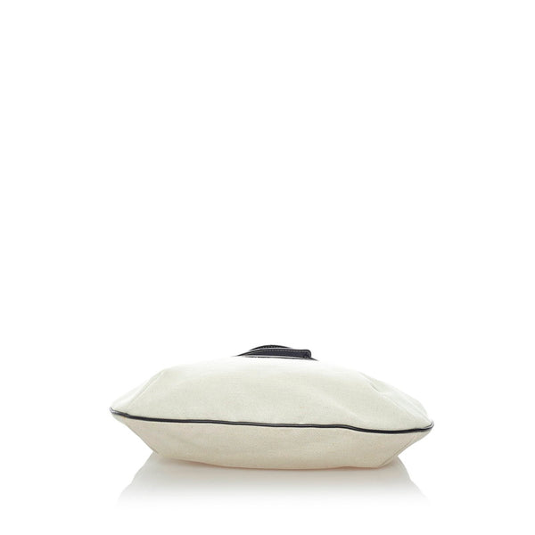 グッチ ワンショルダー 141875 ホワイト ブラック キャンバス レザー レディース GUCCI 【中古】