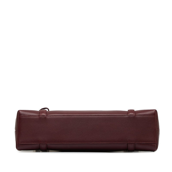 カルティエ カボション マストラインチャーム ハンドバッグ ショルダーバッグ ボルドー ワインレッド レザー レディース CARTIER 【中古】