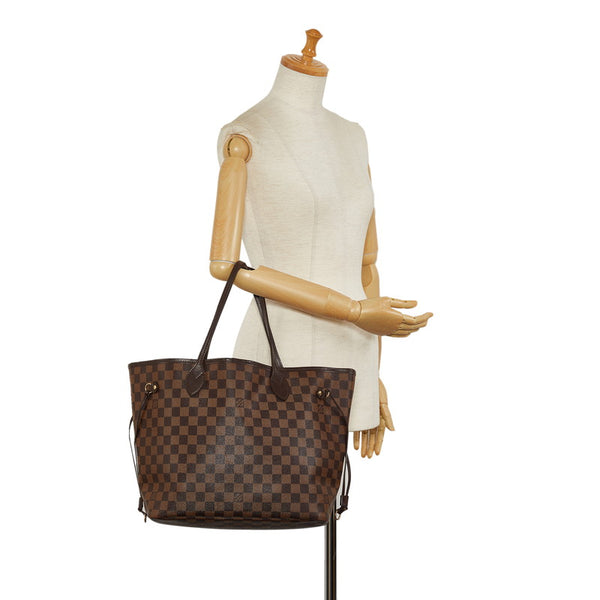 ルイ ヴィトン ダミエ ネヴァーフルMM トートバッグ N51105 ブラウン PVC レザー レディース LOUIS VUITTON 【中古】