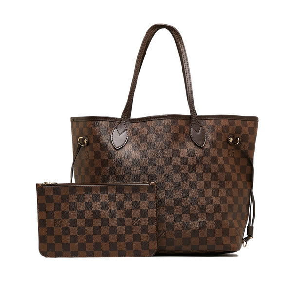 ルイ ヴィトン ダミエ ネヴァーフルMM トートバッグ N51105 ブラウン PVC レザー レディース LOUIS VUITTON 【中古】