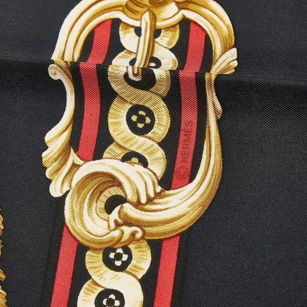 エルメス カレ90 Bride de Cour 法廷の勒 スカーフ ブラック マルチカラー シルク レディース HERMES 【中古】