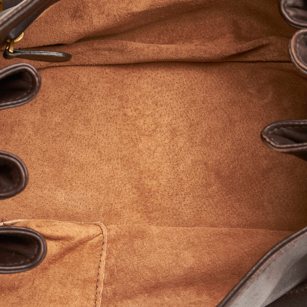 ボッテガヴェネタ イントレチャート ハンドバッグ ブラウン レザー レディース BOTTEGAVENETA 【中古】