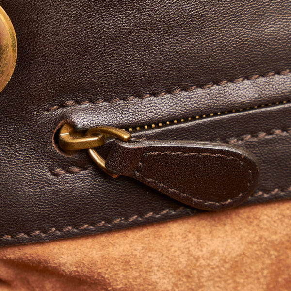 ボッテガヴェネタ イントレチャート ハンドバッグ ブラウン レザー レディース BOTTEGAVENETA 【中古】