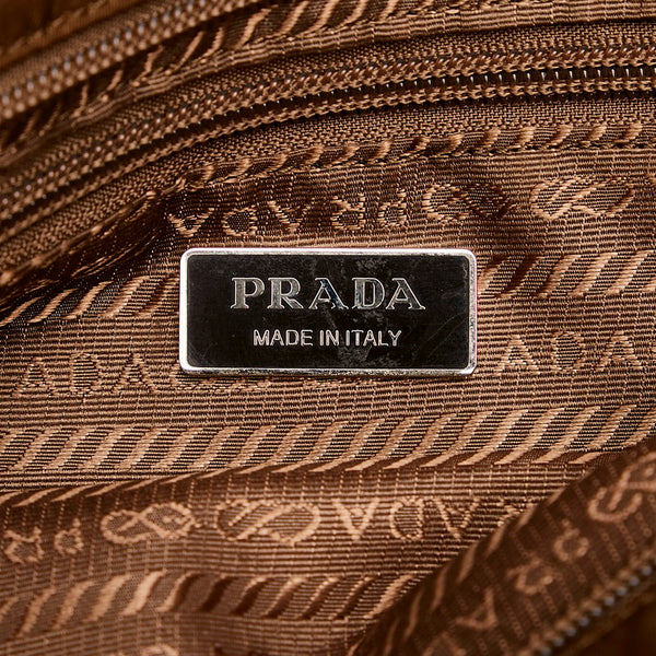 プラダ ブラウン ナイロン 斜めがけ ショルダー レディース PRADA 【中古】