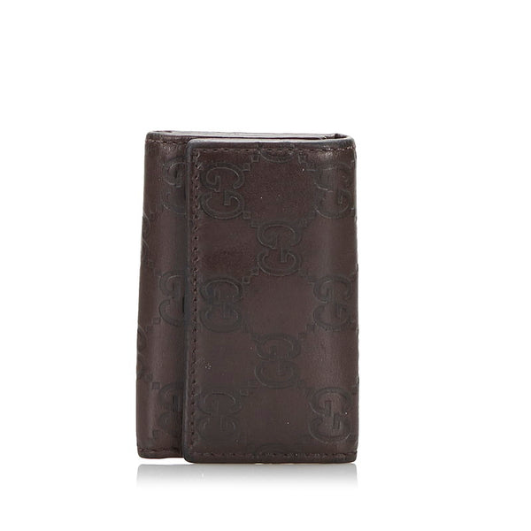グッチ グッチシマ 6連 キーケース 138093 ダークブラウン レザー メンズ GUCCI 【中古】