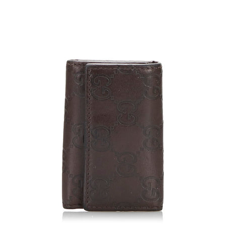 グッチ グッチシマ 6連 キーケース 138093 ダークブラウン レザー メンズ GUCCI 【中古】