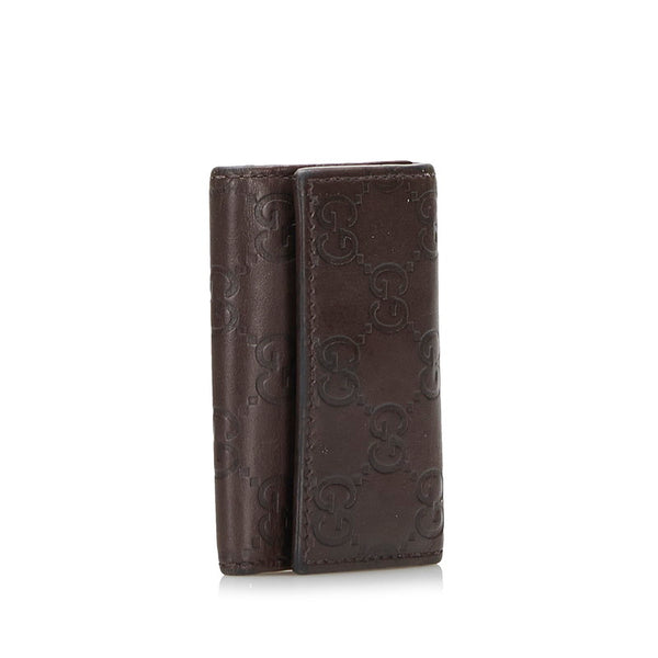 グッチ グッチシマ 6連 キーケース 138093 ダークブラウン レザー メンズ GUCCI 【中古】
