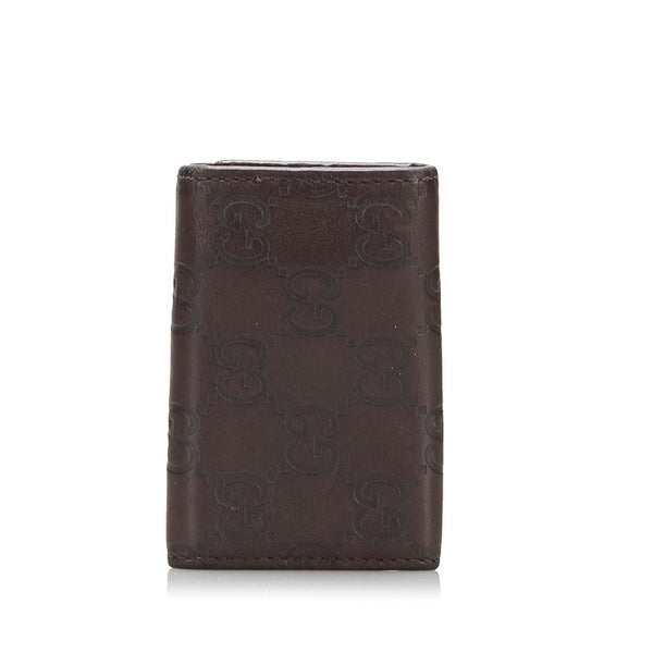 グッチ グッチシマ 6連 キーケース 138093 ダークブラウン レザー メンズ GUCCI 【中古】