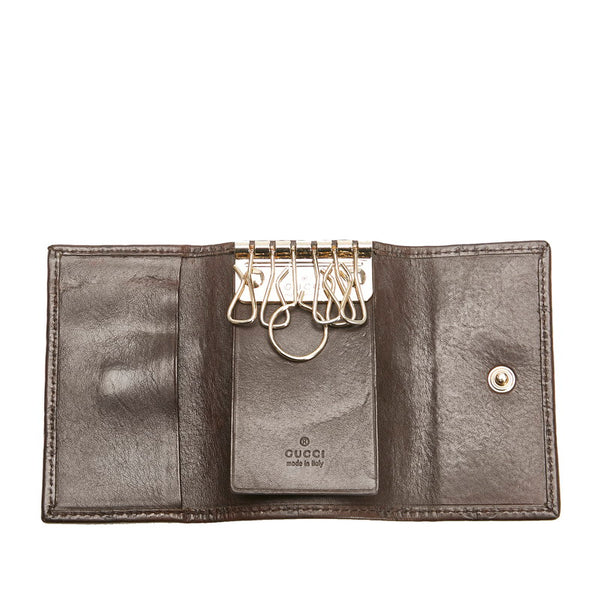 グッチ グッチシマ 6連 キーケース 138093 ダークブラウン レザー メンズ GUCCI 【中古】