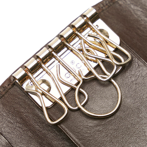 グッチ グッチシマ 6連 キーケース 138093 ダークブラウン レザー メンズ GUCCI 【中古】