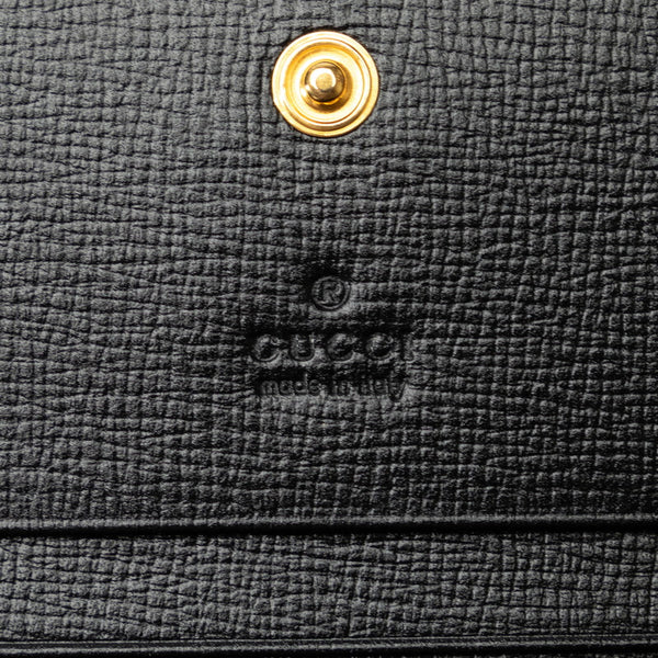 グッチ インターロッキングG 二つ折り財布 コンパクトウォレット 598532 ブラック レザー レディース GUCCI 【中古】