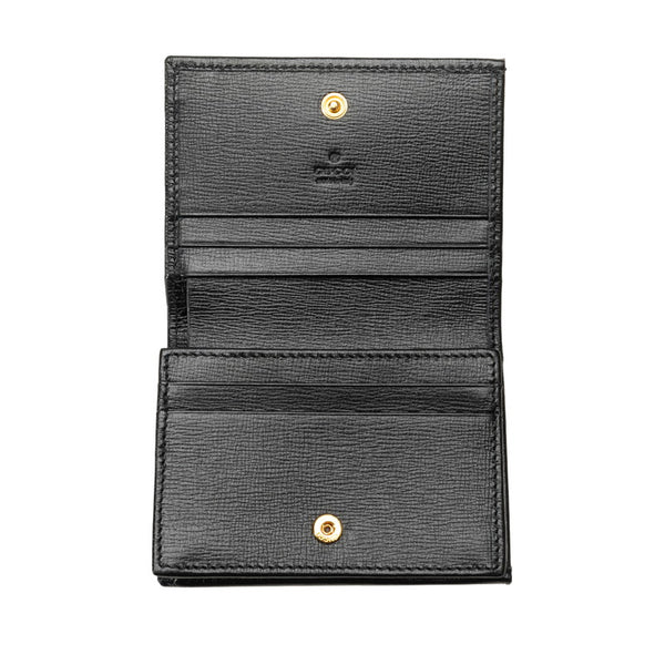 グッチ インターロッキングG 二つ折り財布 コンパクトウォレット 598532 ブラック レザー レディース GUCCI 【中古】