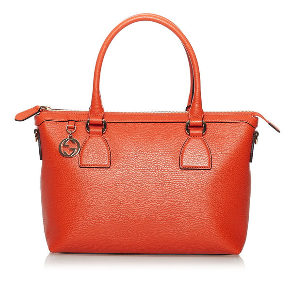 グッチ インターロッキング ハンドバッグ ショルダーバッグ 2WAY 449659 オレンジ レザー レディース GUCCI 【中古】