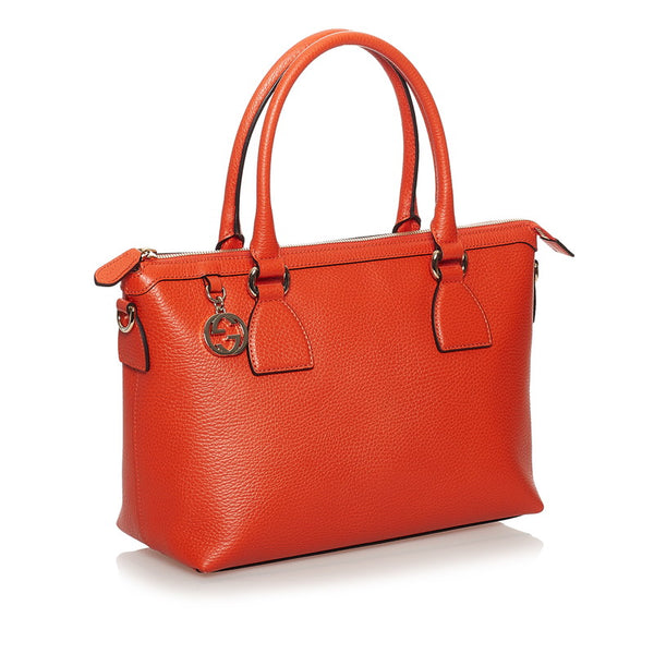 グッチ インターロッキング ハンドバッグ ショルダーバッグ 2WAY 449659 オレンジ レザー レディース GUCCI 【中古】