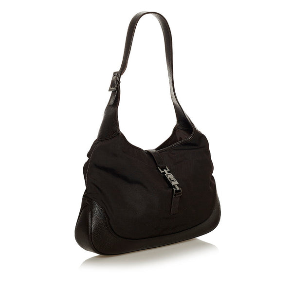 グッチ ジャッキー ショルダーバッグ 001 3346 ブラウン ナイロン レザー レディース GUCCI 【中古】