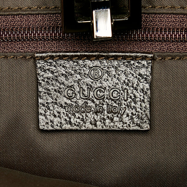 グッチ ジャッキー ショルダーバッグ 001 3346 ブラウン ナイロン レザー レディース GUCCI 【中古】