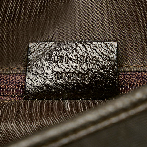 グッチ ジャッキー ショルダーバッグ 001 3346 ブラウン ナイロン レザー レディース GUCCI 【中古】