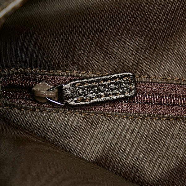 グッチ ジャッキー ショルダーバッグ 001 3346 ブラウン ナイロン レザー レディース GUCCI 【中古】