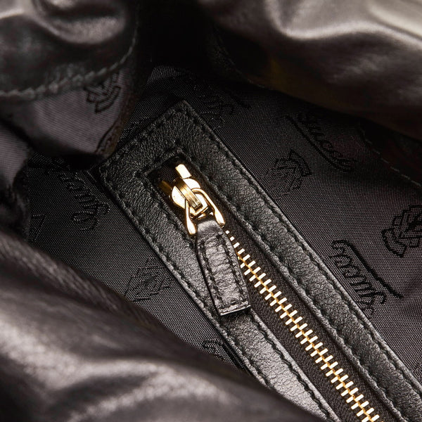 グッチ ヒステリア トートバッグ 197016 ブラック エナメル レディース GUCCI 【中古】