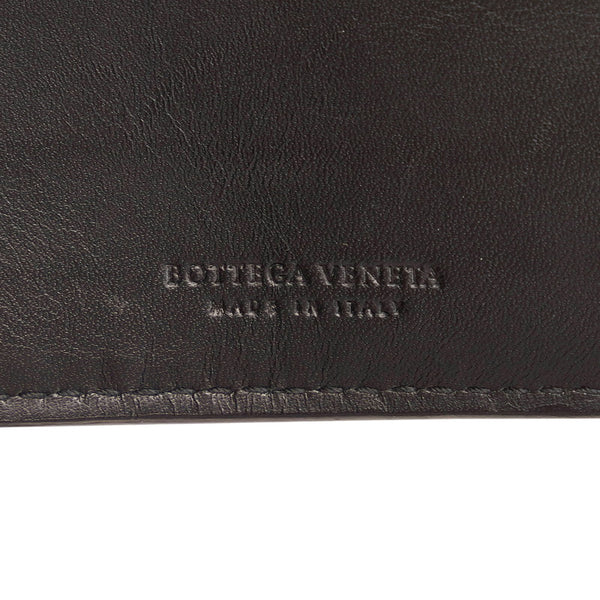 ボッテガヴェネタ イントレチャート 二つ折り財布 ブラック レザー レディース BOTTEGAVENETA 【中古】