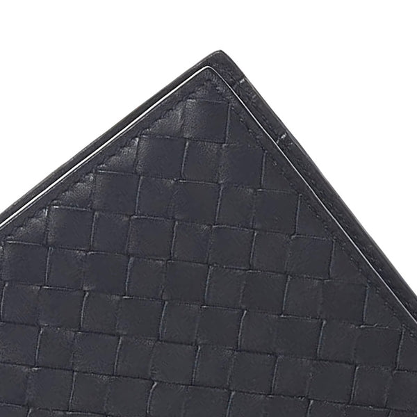 ボッテガヴェネタ イントレチャート 二つ折り財布 ブラック レザー レディース BOTTEGAVENETA 【中古】