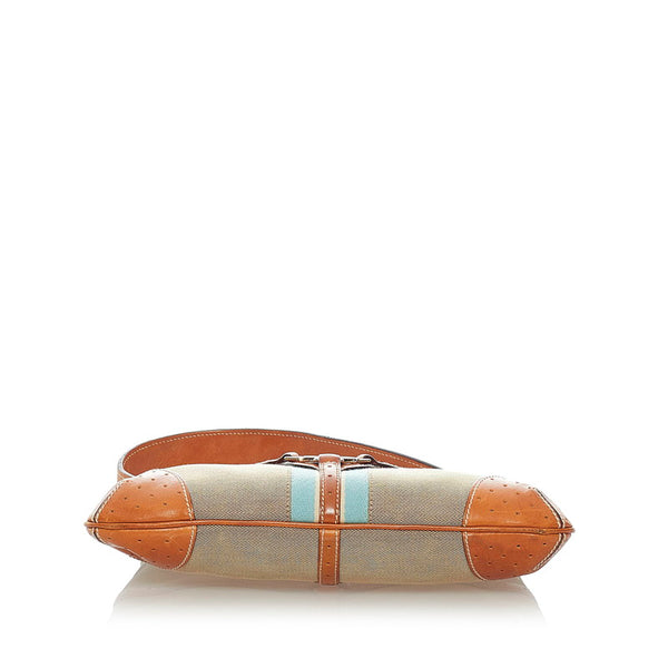 グッチ インターロッキングG ワンショルダーバッグ 114877 ベージュ ブラウン キャンバス レザー レディース GUCCI 【中古】