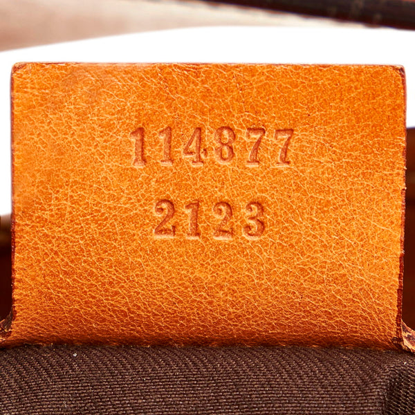 グッチ インターロッキングG ワンショルダーバッグ 114877 ベージュ ブラウン キャンバス レザー レディース GUCCI 【中古】