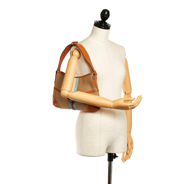 グッチ インターロッキングG ワンショルダーバッグ 114877 ベージュ ブラウン キャンバス レザー レディース GUCCI 【中古】