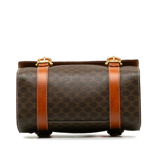 セリーヌ ヴィンテージ マカダム ハンドバッグ ブラウン PVC レザー レディース CELINE 【中古】