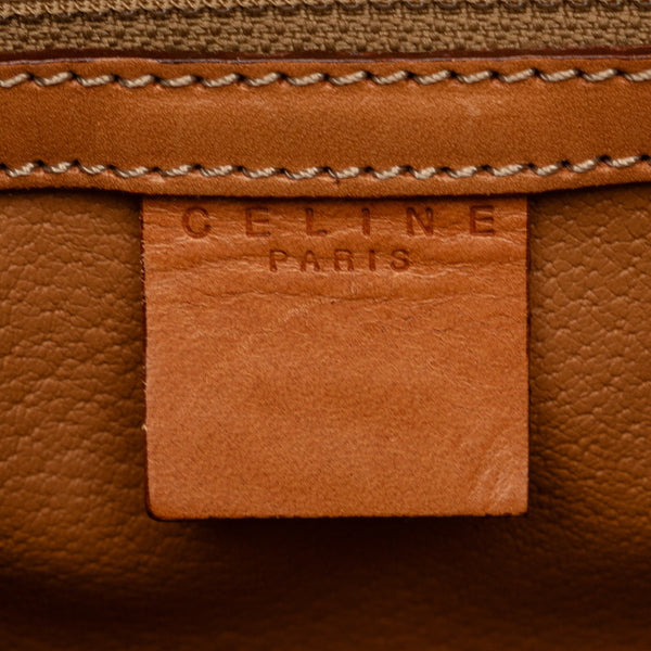 セリーヌ ヴィンテージ マカダム ハンドバッグ ブラウン PVC レザー レディース CELINE 【中古】