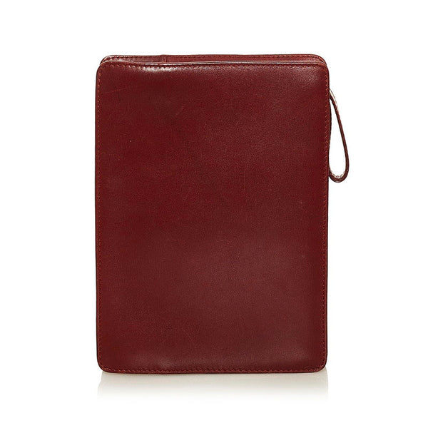 カルティエ マストライン セカンドバッグ クラッチバッグ ボルドー レザー メンズ CARTIER 【中古】