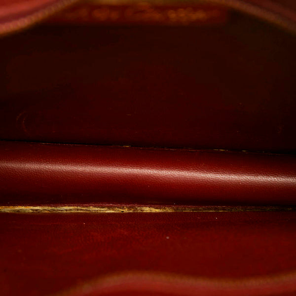 カルティエ マストライン セカンドバッグ クラッチバッグ ボルドー レザー メンズ CARTIER 【中古】