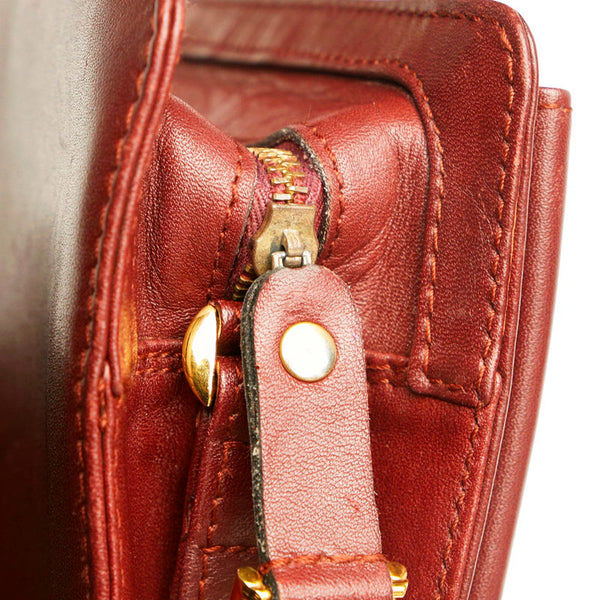 カルティエ マストライン セカンドバッグ クラッチバッグ ボルドー レザー メンズ CARTIER 【中古】