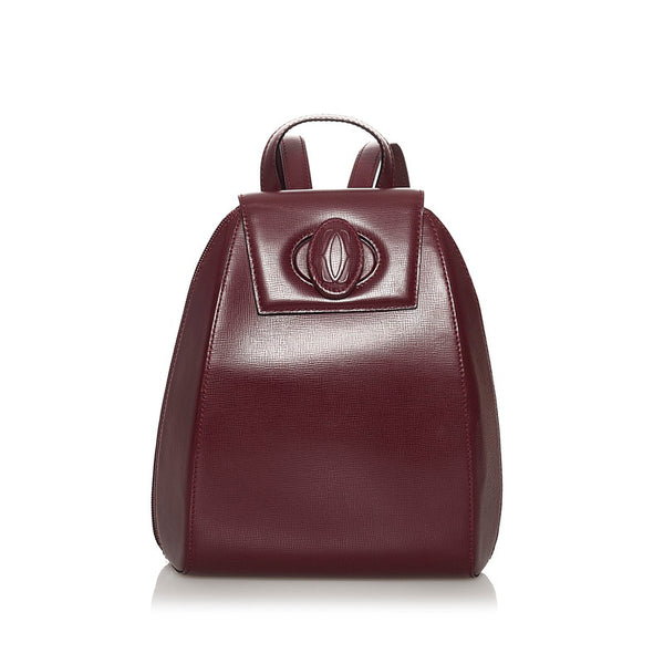 カルティエ マスト リュック バックパック ワインレッド レザー レディース CARTIER 【中古】