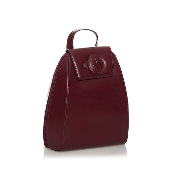 カルティエ マスト リュック バックパック ワインレッド レザー レディース CARTIER 【中古】