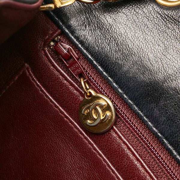 シャネル マトラッセ ダイアナ チェーン ショルダーバッグ ブラック ラムスキン レディース CHANEL 【中古】