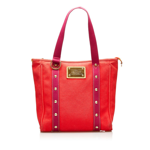 ルイ ヴィトン アンティグア カバMM トートバッグ M40034 ルージュ レッド キャンバス レディース LOUIS VUITTON 【中古】