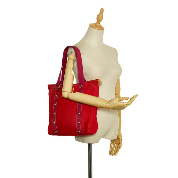 ルイ ヴィトン アンティグア カバMM トートバッグ M40034 ルージュ レッド キャンバス レディース LOUIS VUITTON 【中古】